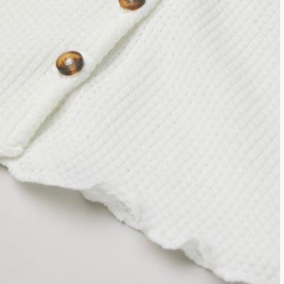 Preppy V Neck Cardigan NWT H&M Button down White Size Small - Picture 10 of 11